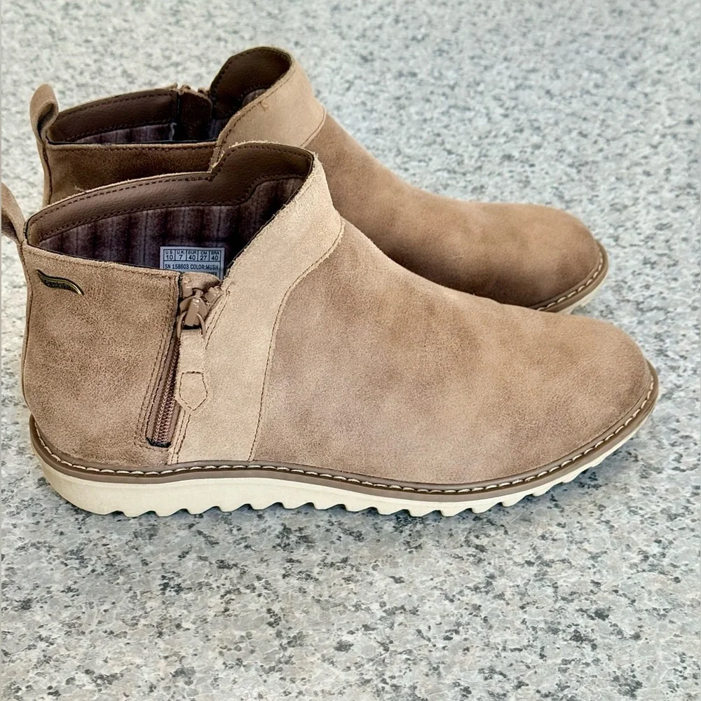 Skechers Women's Tan Suede Winter Ankle Boots